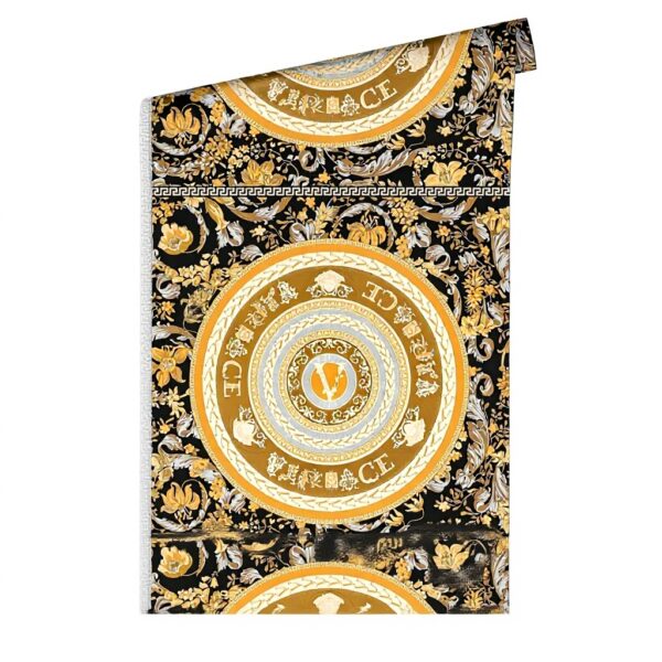 Papier peint floral Versace Doré noir argenté 10,05 m
