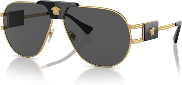 Lunettes de soleil Versace VE 2252 Gold Black Dark Grey-0