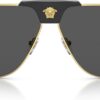 Lunettes de soleil Versace VE 2252 Gold Black Dark Grey-3