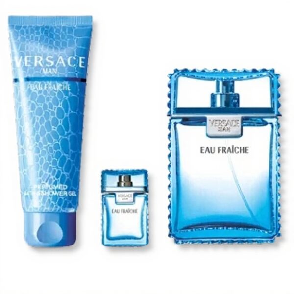 Versace Man Eau Fraiche Set EDT Homme Parfum Gel Douche