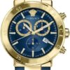 Montre Versace Homme Quartz Cuir Bleu Acier Inoxydable-0