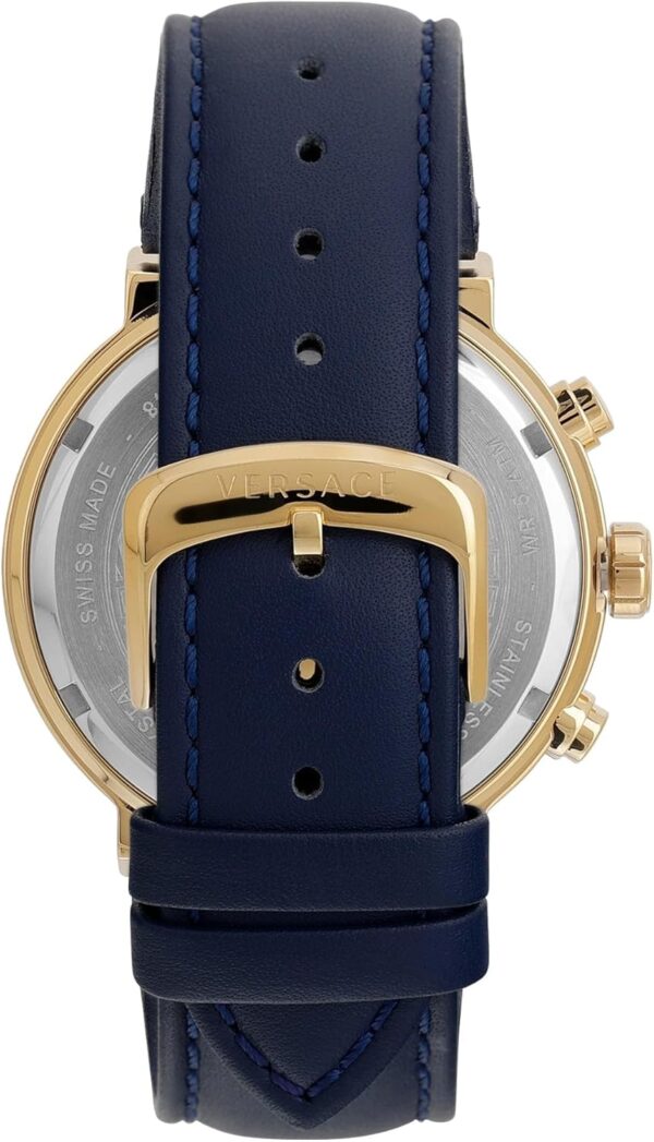 Montre Versace Homme Quartz Cuir Bleu Acier Inoxydable-2