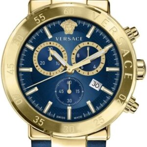 Montre Versace Homme Quartz Cuir Bleu Acier Inoxydable-0