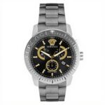 Montre Versace Homme Acier Inoxydable Gris Analogique Noir