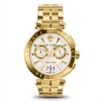 Montre Versace Homme Acier Inoxydable Or Gris Quartz