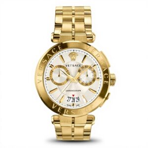 Montre Versace Homme Acier Inoxydable Or Gris Quartz