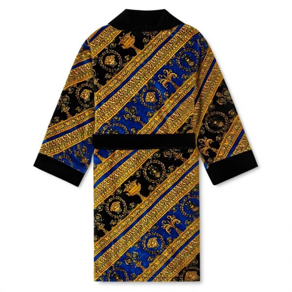 Peignoir Versace I Love Baroque 3XL noir bleu coton luxe