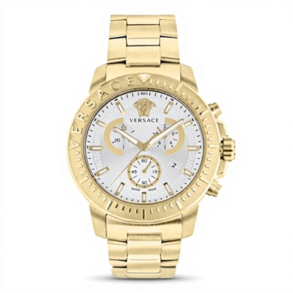 Montre chronographe Versace Homme acier inoxydable or jaune