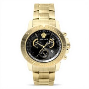 Versace Horloge New Chrono 45mm Dorée Acier Inoxydable