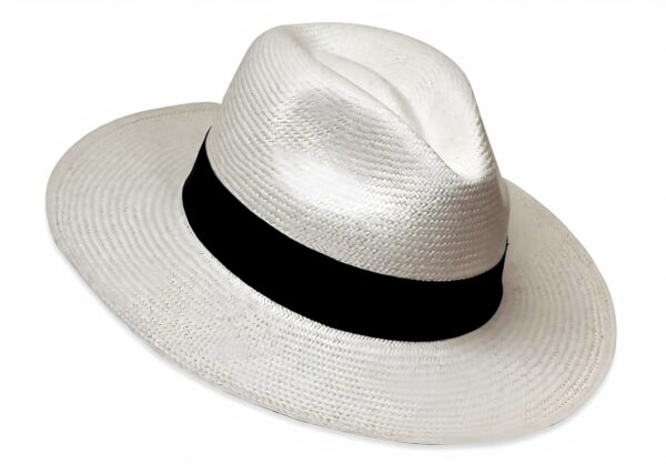 Chapeau Panama Fedora Tumia Blanc Bande Noire Homme