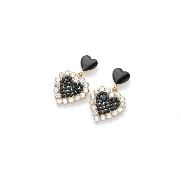 Boucles d'oreilles coeur Atentuyi or strass pendantes cadeau-4