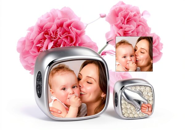 Charme mère enfant argent sterling 925 Gnoce cadeau fête-3