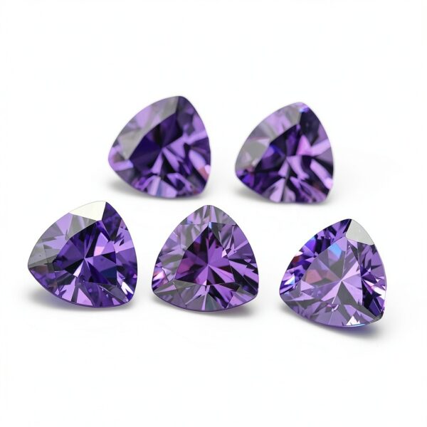 Pierres zircone cubique XIANGMO violet trillion 3mm bijoux-5