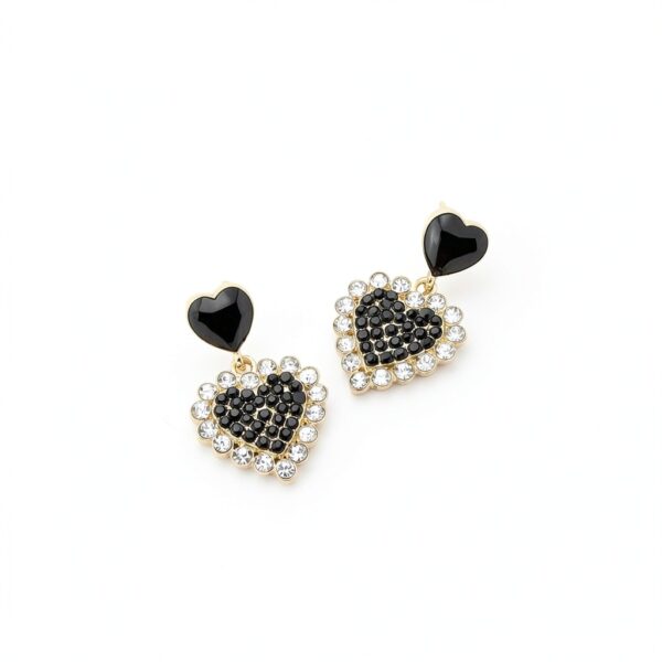 Boucles d'oreilles coeur Atentuyi or strass pendantes cadeau-3