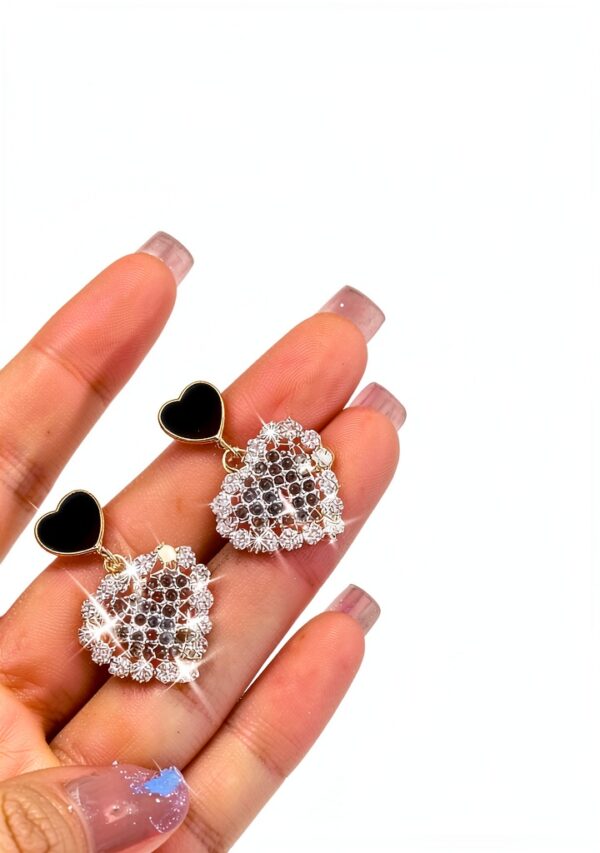 Boucles d'oreilles coeur Atentuyi or strass pendantes cadeau-0
