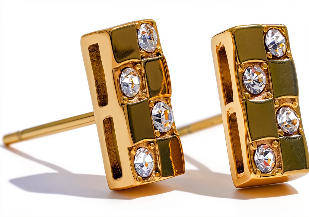 Boucles d'oreilles YAHOYA plaqué or 14k sur fond neutre