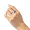 Bague femme zircone cubique design triangle élégant anneau-3