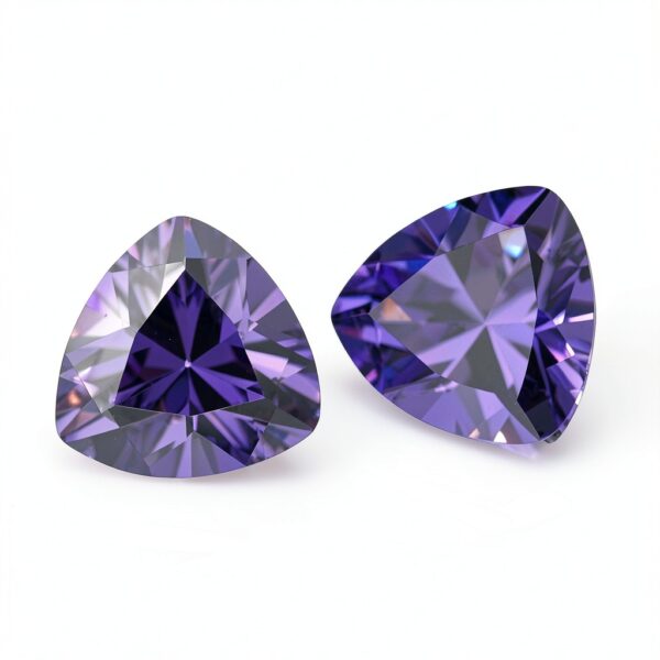 Pierres zircone cubique XIANGMO violet trillion 3mm bijoux-3