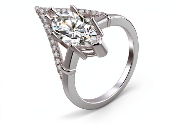 Bague femme triangle zircone cubique design élégant cadeau-3