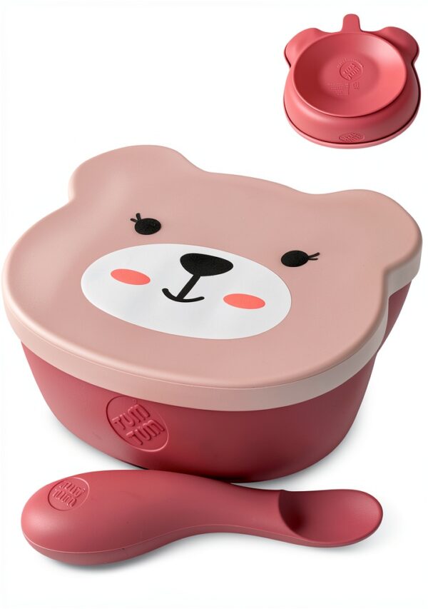 Bol bébé ventouse TUM TUM silicone couvercle cuillère