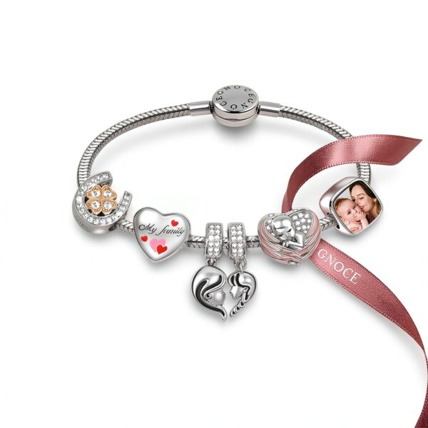 Charme mère enfant argent sterling 925 Gnoce cadeau fête-4
