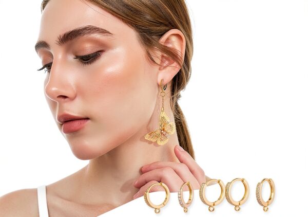 Boucles d oreilles créoles SUPERFINDINGS laiton zircone 2-5