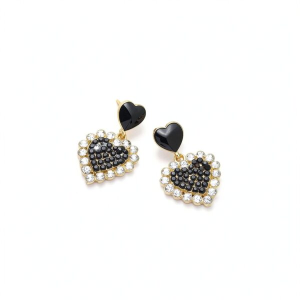 Boucles d'oreilles coeur Atentuyi or strass pendantes cadeau-2