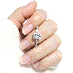 Bague fiançailles femme argent sterling or blanc HYHJYMG-0