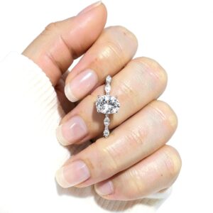 Bague fiançailles or blanc zircon cubique femme HYHJYMG-0