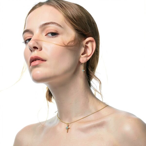 Breloque croix DICOSMETIC laiton zircone cubique bijoux-4