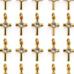 Breloque croix DICOSMETIC laiton zircone cubique bijoux-0