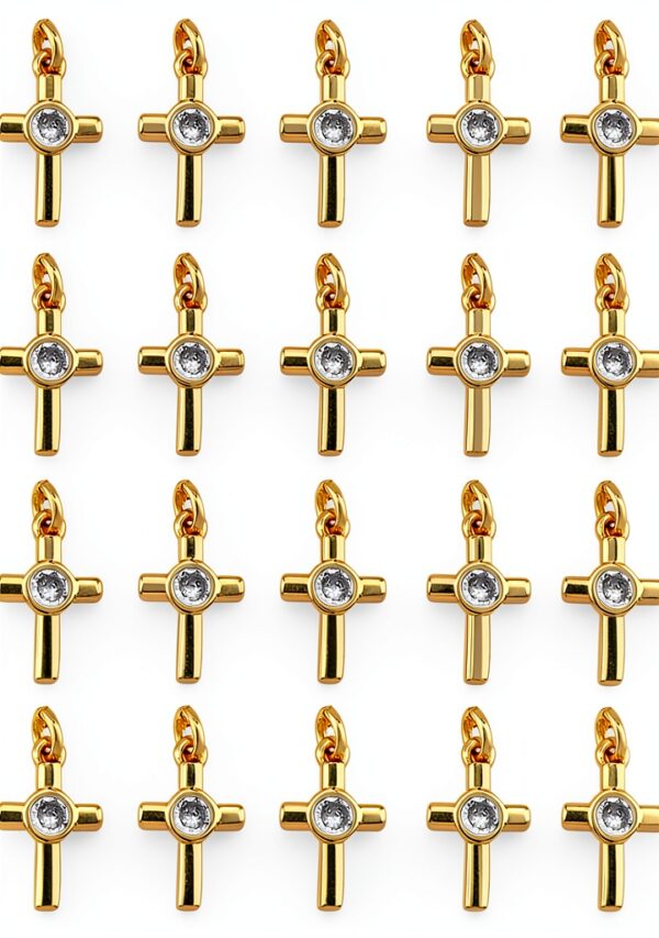 Breloque croix DICOSMETIC laiton zircone cubique bijoux-0